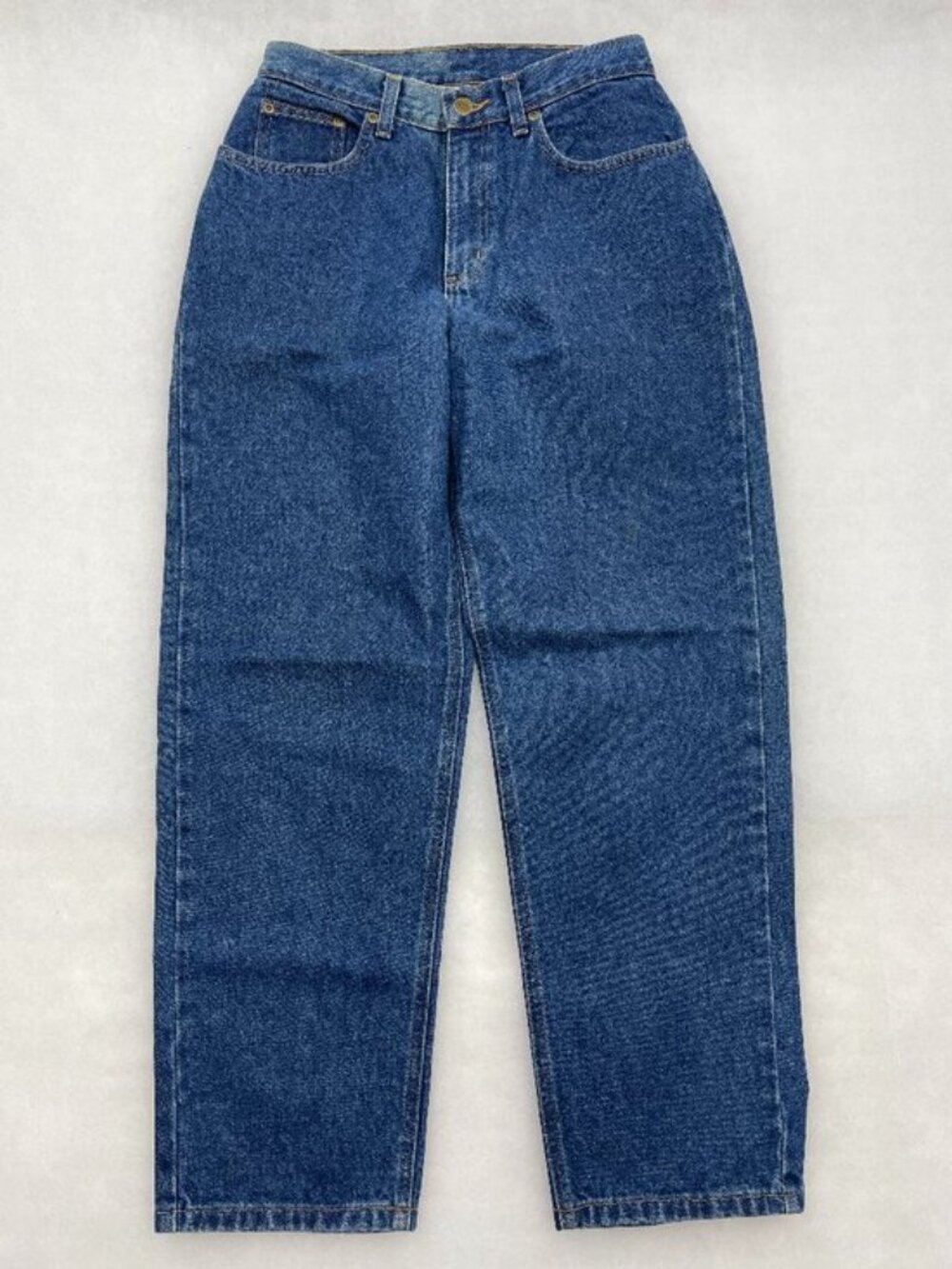 L.L. Bean Double L High Rise Straight Leg Blue Denim Mom Jeans Women's 8